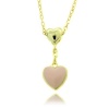 Lily Nily 18k Gold Overlay Children's Pink Enamel Heart Dangle Pendant Necklace