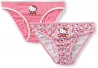 Hello Kitty Girls 7-16 Friends Flowers And Hearts 2 Pack Bikini Panty, Pink Heart, Small