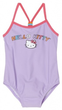 Hello Kitty Girls 7-16 Big Girls America Sweetheart 1 Piece Swimwear, Purple, 10/12