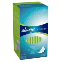 Always Infinity Heavy Flow With Wings, Unscented Pads 32 Count (Pack of 2)