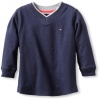 Tommy Hilfiger Boys 2-7 Taylor V-Neck Shirt, Swim Navy, 7 Regular