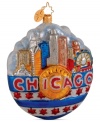 Get a feel for Christmas in Chicago with an ornament celebrating the city's famous skyline. A dazzling display in mouth-blown, hand-painted glass from Christopher Radko.