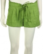 Juicy Couture Women's Miss Kateigh Pleated Soft Woven Linen Shorts