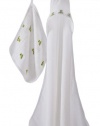 aden + anais 100% Cotton Muslin Hooded Towel and Washcloth Set, Mod About Baby Frog