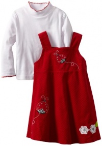 Blueberi Boulevard Baby-girls Infant Printed Corduroy Jumper With Top, Red, 12 Months