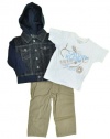 Calvin Klein Toddler Boys Denim Jacket 3Pc Pant Set (3T)