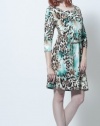 Women's Bacci Landen Lux Printed Dress with Chain belt Aqua Medium