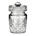 A jam jar in sublime crystal hosts jellies and preserves and makes a graceful and elegant display in your home.