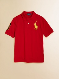 A classic polo shirt features signature Big Pony embroidery and an applied 3 patch for sporty style.Polo collarShort sleevesButton-frontUneven vented hemCottonMachine washImported Please note: Number of buttons may vary depending on size ordered. 