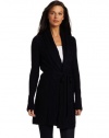 AK Anne Klein Women's Longsleeve Belted Cable Flyaway Cardigan