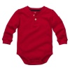 OshKosh B'gosh Boys Thermal Henley Long Sleeve Cotton Knit Bodysuit Red (24 Months)