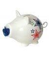 Start young. Encourage your little one to save and spend wisely with an Oinks! Baby Boy piggy bank, featuring a blue pacifier and colorful star motif. From Salt&Pepper, a brand synonymous with fresh, contemporary home design. (Clearance)