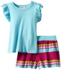 Splendid Littles Baby-girls  Cannes Stripe Short Set, Very Berry, 18-24 Months