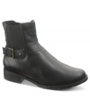 Try on these Hush Puppies and you won't be disappointed. The Madison Chelsea booties feature buckle and stretch accents