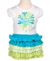 Guess Vicenza Dress with Diaper Cover (Sizes 12M - 24M) - white/lime, 12 months