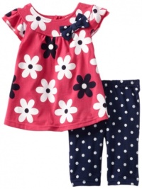 Carter's Watch the Wear Baby-girls Infant 2 Piece Tunic Set With Polka Dot Leggings, Fuchsia Purple, 12 Months