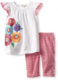 Carter's Watch the Wear Baby-girls Infant 2 Piece Tunic Set With Striped Leggings, White, 24 Months