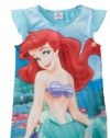 AME Sleepwear Girls 2-6X Dreamy Ariel Short Sleeve Nightgown, Multi, 6