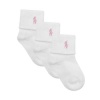 Polo Ralph Lauren girls toddler Triple Roll socks white 3pairs - 2-4 years