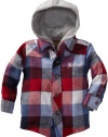 Woolrich Baby-Boys Infant Plaid Knit Top, Blue, 18 Months