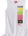 Puma - Kids Girls 7-16 Team Tank Top, White, Medium