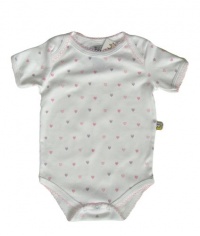 Noa Lily Short Sleeve Bodysuit, Pink Hearts, 24 Months