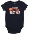 Carters World's Best Little Brother Bodysuit NAVY 6 Mo