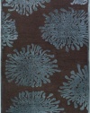 Area Rug 5x7 Rectangle Contemporary Mushroom-Teal Blue Color - Surya Basilica Rug from RugPal