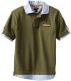 Tommy Hilfiger Boys 8-20 Short Sleeve Ralph Polo Shirt, Terrapin Brown, Medium