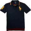 Polo Ralph Lauren Boys Color-Blocked Mesh Polo (Large (14-16), French Navy)