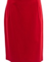 Diane von Furstenberg Cherry Red Knit 'Kimmie' Kangaroo Pocket Pencil Skirt 8