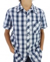 Epic Threads Boys Cotton Casual Plaid Short Sleeve Shirt-Multicoloured-Small