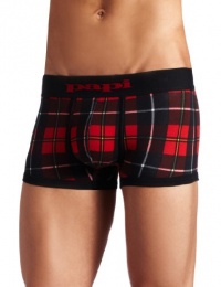 Papi Men's Scotties Plaid Brazilian Brief, Geisha Red, Large