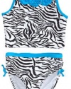 Flapdoodles Two Piece Zebra Print Swimsuit 4-6x (6)