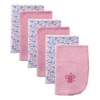 Luvable Friends 6 Pack Baby Burp Cloths, Pink