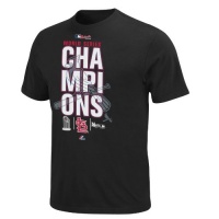 MLB Boys' St. Louis Cardinals World Series 2011 World Series Champions In Flight Parade T-Shirt (Black, Small)