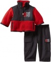 Ecko Baby-Boys Newborn Fleece Jacket with Cargo Pant, Red, 9 Months