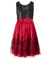 Beautiful rose border dress by Bloome is accented with a gorgeous bow at front.