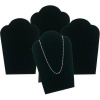 4 Black Velvet Padded Necklace Pendant Display Bust Easels 5.25