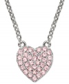 A darling necklace they'll hold close to their heart. CRISLU's children's necklace is embellished with shimmering pink cubic zirconias (1/8 ct. t.w.) and set in platinum over sterling silver. Approximate length: 13 inches + 1-1/2 inches. Approximate drop: 1/2 inch.