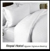 Royal Hotel's Stripe White 1200-Thread-Count 3pc King Duvet-Cover 100-Percent Egyptian Cotton, Sateen Stripe, 1200 TC