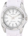 Anne Klein Women's 109179WTWT Silver-Tone Swarovski Crystal Accented White Plastic Watch