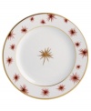 Bold starbursts embellish the rim and center of this striking bread and butter plate from Bernardaud.