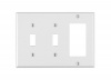 Leviton 80421-W 2-Toggle 1-Decora/GFCI Device Combination Wallplate