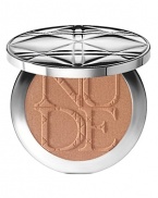 Healthy glow, color enhancing makeup: Dior introduces a new generation of bronzers. Featuring new Mineral Prism technology, Energizing water, and a light transparent formula to create an energized, glowing complexion. Delivered in a sleek, round, silver cannage compact, and accompanied by a mini kabuki brush for perfect application on the go. Nude Tan Sun Powder: This new core bronzer Warms up the skin and creates a natural, sunkissed glow, with a complete assortment of 6 shades. This product replaces Dior Bronze Original Tan and Matte Sunshine.