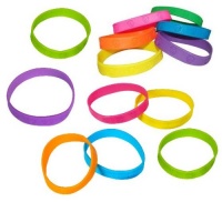 24 -Rubber Neon Monkey Bracelets - Party Favors