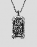 Modern design in finely engraved sterling silver. Necklace, about 26 1 X ¾ Made in USA