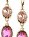 Anne Klein Color Social Scene Gold-Tone Peach Double Drop Earrings