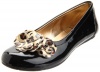 Jessica Simpson Kallie Ballet Flat (Little Kid/Big Kid),Black Patent,4.5 M US Big Kid