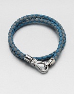 A richly-hued braided leather bracelet perfect for layering and wrap around styling.LeatherAbout 3 diam.Spring claspMade in Italy